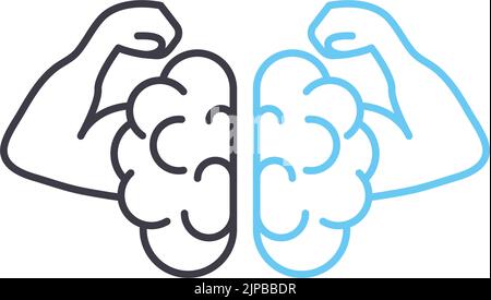 will power line icon, outline symbol, vector illustration, concept sign Stock Vector
