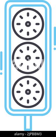 traffic lights line icon, outline symbol, vector illustration, concept sign Stock Vector