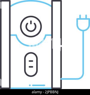 UPS power supply line icon, outline symbol, vector illustration, concept sign Stock Vector