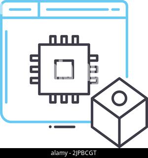 post processor line icon, outline symbol, vector illustration, concept sign Stock Vector
