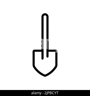 Shovel tool icon. icon related to construction, labor day. Line icon style. Simple design editable Stock Vector