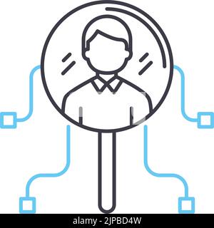 request line icon, outline symbol, vector illustration, concept sign Stock Vector