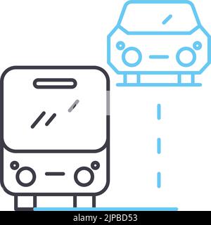 Transportation icon set. Thin line design. Vector illustration Stock ...