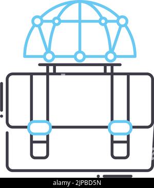 global business project line icon, outline symbol, vector illustration, concept sign Stock Vector