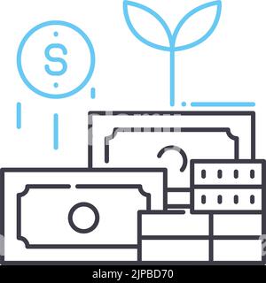 money reserves line icon, outline symbol, vector illustration, concept sign Stock Vector