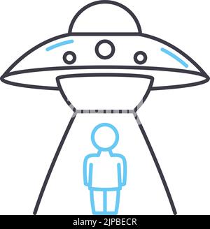 ufo line icon, outline symbol, vector illustration, concept sign Stock Vector