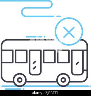 rejection of travel line icon, outline symbol, vector illustration, concept sign Stock Vector