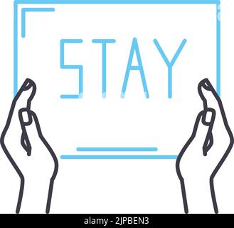 stay safe line icon, outline symbol, vector illustration, concept sign Stock Vector
