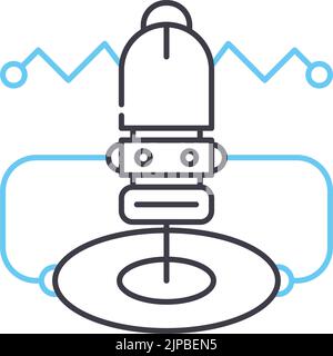microrobotics line icon, outline symbol, vector illustration, concept sign Stock Vector