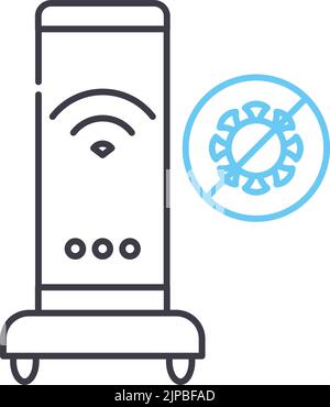 uv robot line icon, outline symbol, vector illustration, concept sign Stock Vector