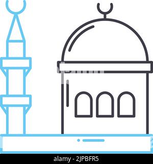 mosque line icon, outline symbol, vector illustration, concept sign Stock Vector