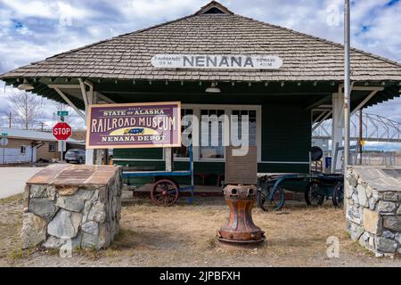 Nenana Depot is also a Bed & Breakfast in Nenana, Alaska Stock Photo