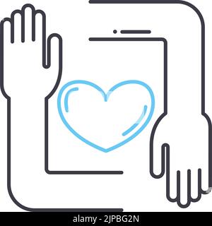 global charity line icon, outline symbol, vector illustration, concept sign Stock Vector