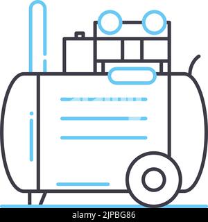 air compressor line icon, outline symbol, vector illustration, concept sign Stock Vector