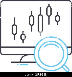 trading technical analysis line icon, outline symbol, vector illustration, concept sign Stock Vector