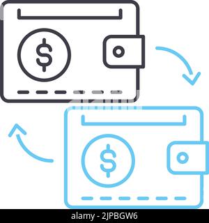 money transfer line icon, outline symbol, vector illustration, concept sign Stock Vector