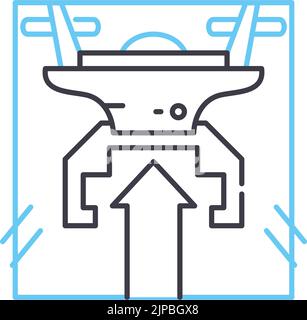 fly up drone line icon, outline symbol, vector illustration, concept sign Stock Vector