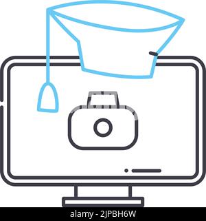 Professional photo courses online school vector illustration Stock ...