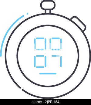 Sport stopwatch icon, linear isolated illustration, thin line vector ...
