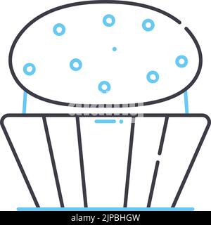 muffin line icon, outline symbol, vector illustration, concept sign Stock Vector