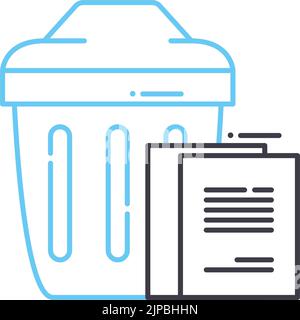 recycling paper line icon, outline symbol, vector illustration, concept sign Stock Vector