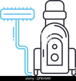 vacuum cleaner line icon, outline symbol, vector illustration, concept sign Stock Vector