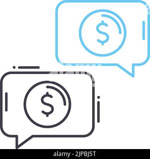 money talks line icon, outline symbol, vector illustration, concept sign Stock Vector