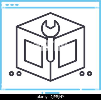 SDK web platform line icon, outline symbol, vector illustration, concept sign Stock Vector