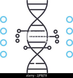 genetic engineering line icon, outline symbol, vector illustration, concept sign Stock Vector