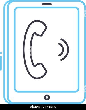 urgent call line icon, outline symbol, vector illustration, concept sign Stock Vector