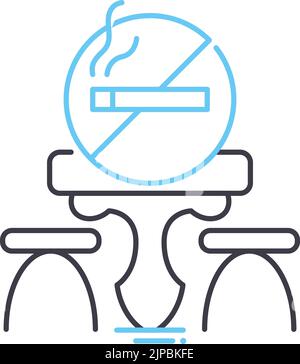 no smoking area line icon, outline symbol, vector illustration, concept sign Stock Vector
