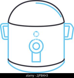 rice cooker line icon, outline symbol, vector illustration, concept sign Stock Vector