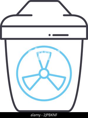 waste barrel line icon, outline symbol, vector illustration, concept sign Stock Vector