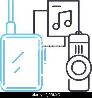 storage device line icon, outline symbol, vector illustration, concept sign Stock Vector