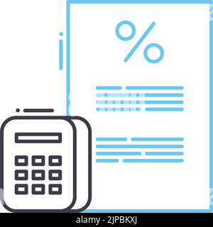 tax line icon, outline symbol, vector illustration, concept sign Stock Vector