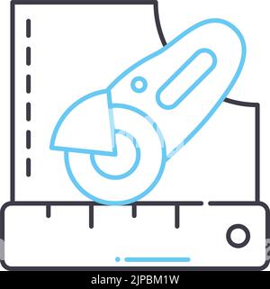 Rotary cutter linear icon. Thin line illustration. Patchwork knife ...