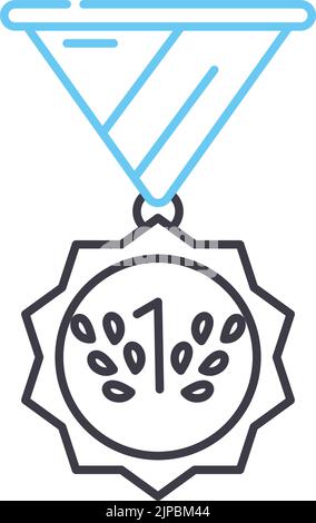 winner medal line icon, outline symbol, vector illustration, concept sign Stock Vector