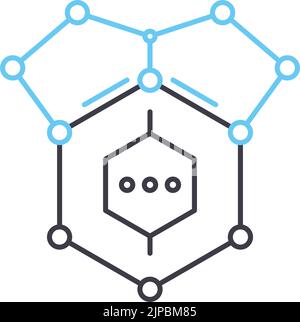nanomaterials line icon, outline symbol, vector illustration, concept sign Stock Vector