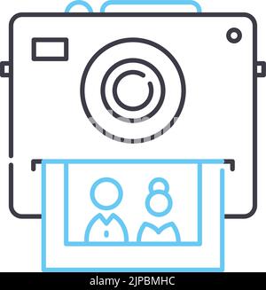 memory camera line icon, outline symbol, vector illustration, concept sign Stock Vector