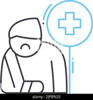 injured line icon, outline symbol, vector illustration, concept sign Stock Vector