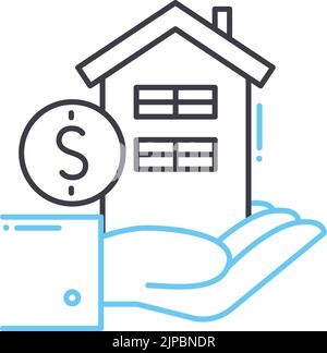 housing assistance line icon, outline symbol, vector illustration, concept sign Stock Vector