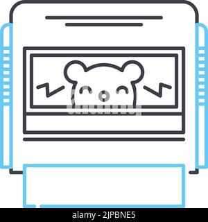 game cartridge line icon, outline symbol, vector illustration, concept sign Stock Vector
