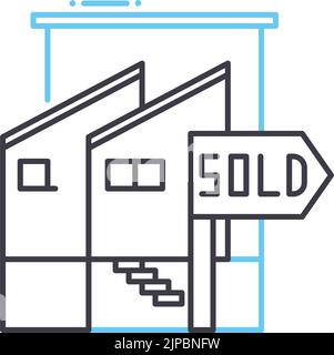 sold line icon, outline symbol, vector illustration, concept sign Stock Vector