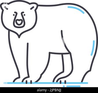polar bear line icon, outline symbol, vector illustration, concept sign Stock Vector