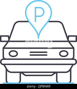 self parking line icon, outline symbol, vector illustration, concept sign Stock Vector