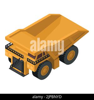 heavy machinery with 3d isometric mining truck for construction and mining work Stock Vector