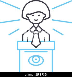 witness line icon, outline symbol, vector illustration, concept sign Stock Vector