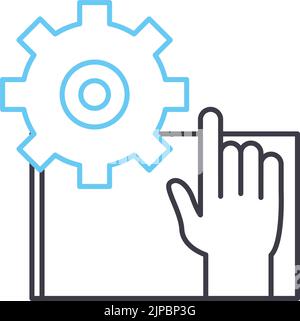 instruction mannual line icon, outline symbol, vector illustration, concept sign Stock Vector