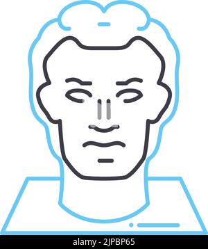 statue line icon, outline symbol, vector illustration, concept sign Stock Vector