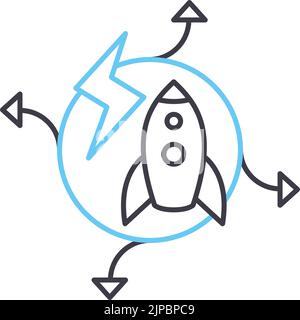 rapid development line icon, outline symbol, vector illustration, concept sign Stock Vector